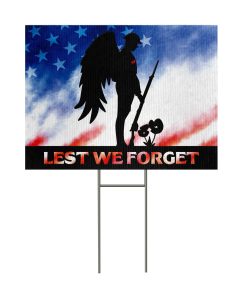 Gearhumans 3D Lest We Forget Patriot Day Custom Yard Sign
