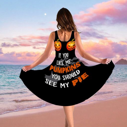Gearhumans 3D If You Like Pumpkin Halloween Custom Women Dress - Image 4
