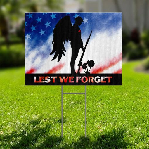 Gearhumans 3D Lest We Forget Patriot Day Custom Yard Sign - Image 4