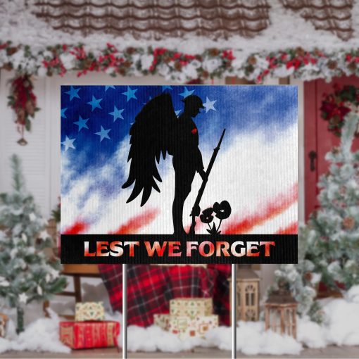 Gearhumans 3D Lest We Forget Patriot Day Custom Yard Sign - Image 2