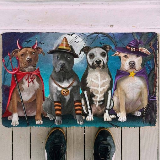 Gearhumans 3D Pit Bull Halloween Custom Doormat - Image 3