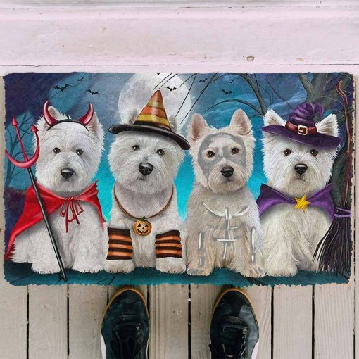 Gearhumans 3D Westie Dog Halloween Custom Doormat - Image 3