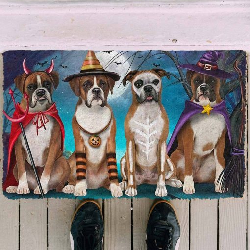 Gearhumans 3D Boxer Dog Halloween Custom Doormat - Image 3