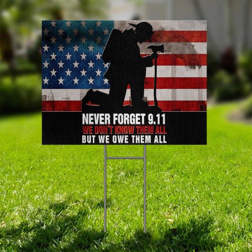 Gearhumans 3D Firefighter Patriot Day Never Forget Custom Yard Sign - Image 4