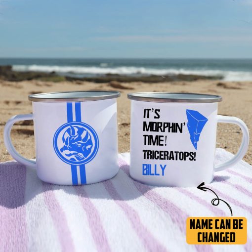 Gearhumans 3D PRMM Blue Ranger Custom Name Camping Mug - Image 4