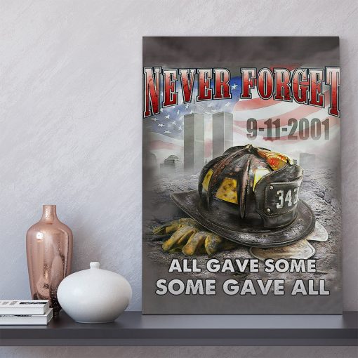 Gearhumans 3D Patriot Day Never Forget Firefighter Custom Canvas