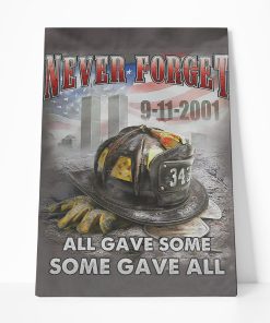 Gearhumans 3D Patriot Day Never Forget Firefighter Custom Canvas