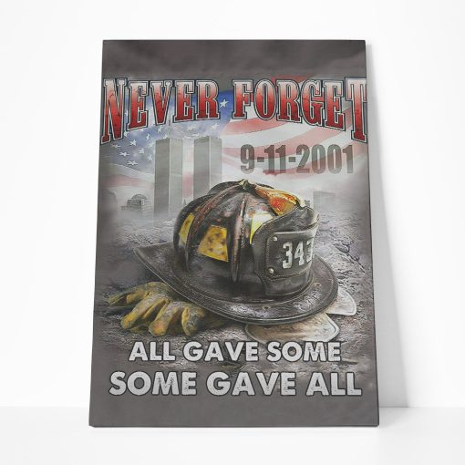 Gearhumans 3D Patriot Day Never Forget Firefighter Custom Canvas