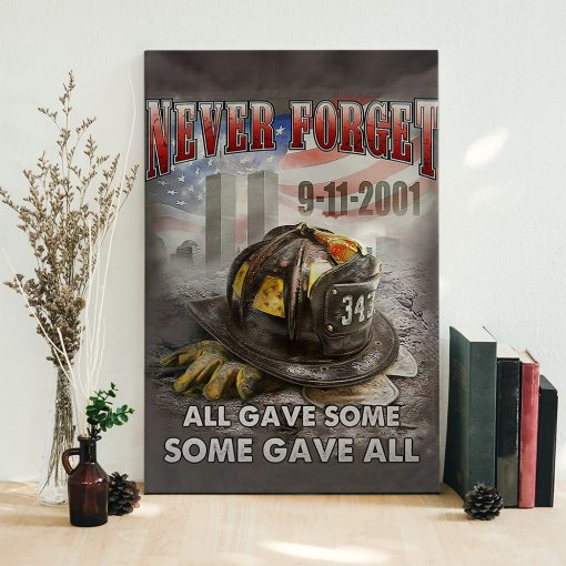 Gearhumans 3D Patriot Day Never Forget Firefighter Custom Canvas