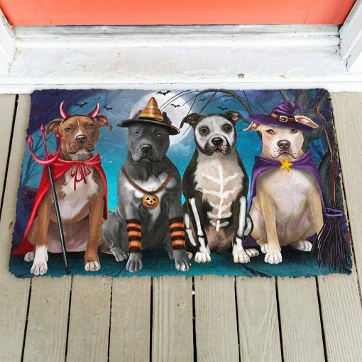 Gearhumans 3D Pit Bull Halloween Custom Doormat - Image 2
