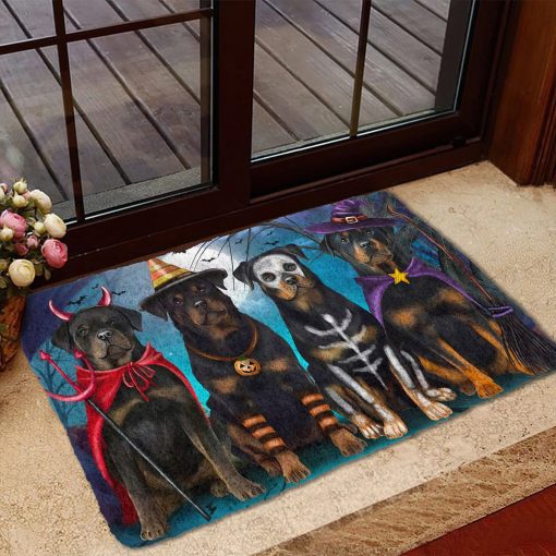 Gearhumans 3D Rottweiler Halloween Custom Doormat