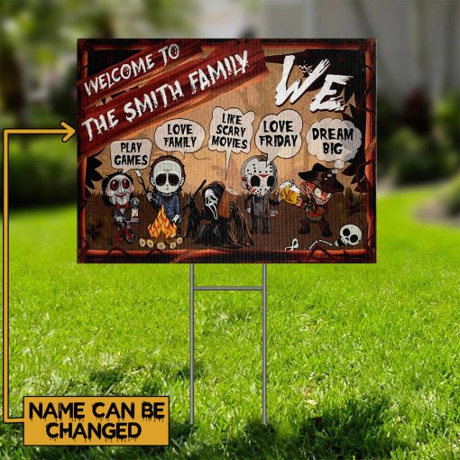 Gearhumans 3D Halloween Camping Scary Horror Character Campsite Custom Name Yard Sign 2 Gearhumans 3D Halloween Camping Scary Horror Character Campsite Custom Name Yard Sign - Image 2