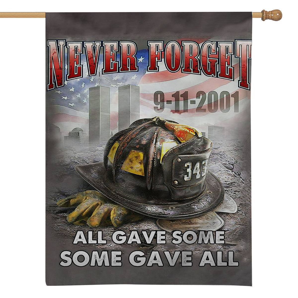 Gearhumans 3D Patriot Day Never Forget Firefighter Custom Flag 2 Gearhumans 3D Patriot Day Never Forget Firefighter Custom Flag - Image 2