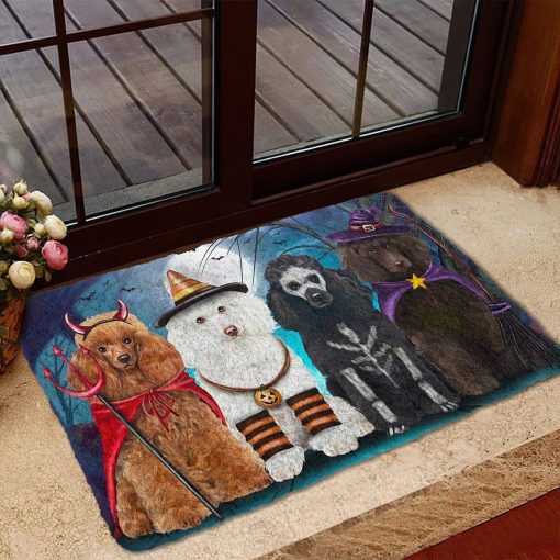 Gearhumans 3D Poodle Dog Halloween Custom Doormat