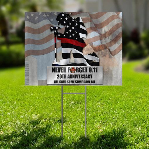 Gearhumans 3D Firefighter Patriot Day Never Forget Custom Yard Sign - Image 4
