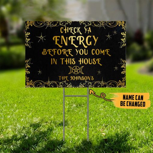 Gearhumans 3D Check Ya Energy Custom Name Yard Sign 3 Gearhumans 3D Check Ya Energy Custom Name Yard Sign - Image 3