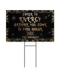 Gearhumans 3D Check Ya Energy Custom Name Yard Sign