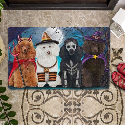 Gearhumans 3D Poodle Dog Halloween Custom Doormat