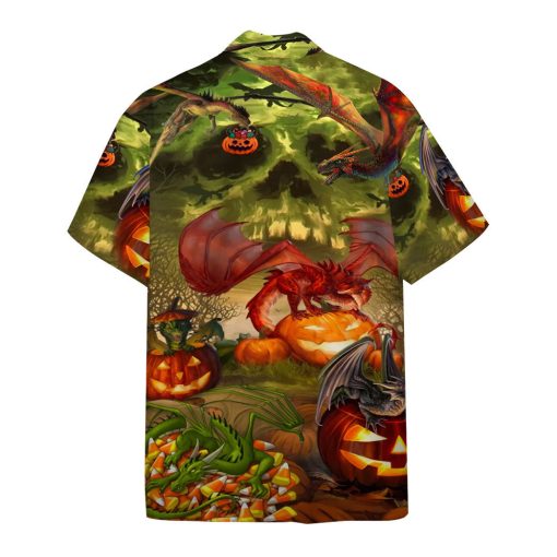 Gearhumans 3D Spooky Dragon Halloween Custom Hawaiian Shirt - Image 2