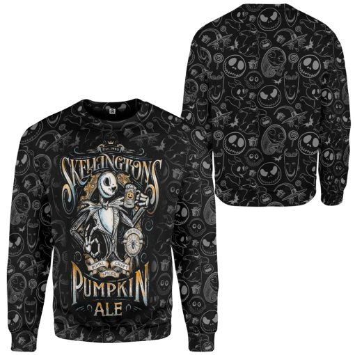 Gearhumans 3D Jack Skellingtons Pumpkin Royal Craft Ale Custom Tshirt Hoodie Apparel - Image 6