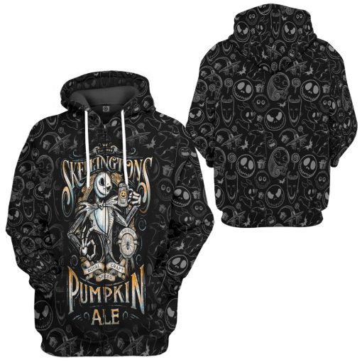Gearhumans 3D Jack Skellingtons Pumpkin Royal Craft Ale Custom Tshirt Hoodie Apparel - Image 8