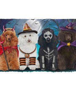 Gearhumans 3D Poodle Dog Halloween Custom Doormat