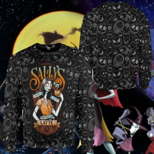 Gearhumans 3D Sallys Ragdoll Pumpkin Spiced Latte Custom Tshirt Hoodie Apparel