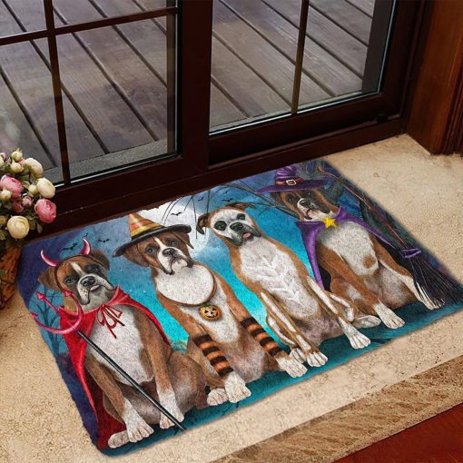 Gearhumans 3D Boxer Dog Halloween Custom Doormat - Image 5