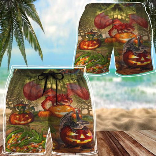Gearhumans 3D Spooky Dragon Halloween Custom Men Short