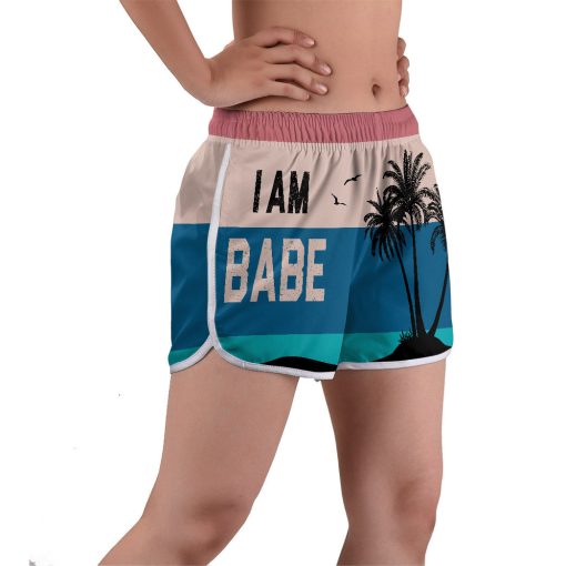 Gearhumans 3D Couple Matching I Am Babe Custom Women Beach Shorts - Image 6