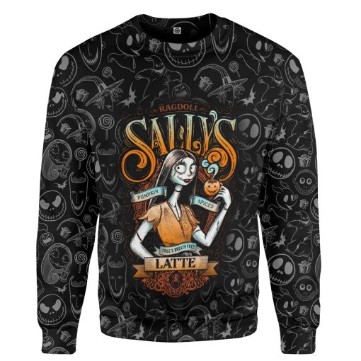 Gearhumans 3D Sallys Ragdoll Pumpkin Spiced Latte Custom Tshirt Hoodie Apparel