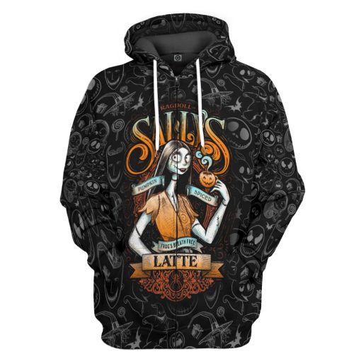 Gearhumans 3D Sallys Ragdoll Pumpkin Spiced Latte Custom Tshirt Hoodie Apparel