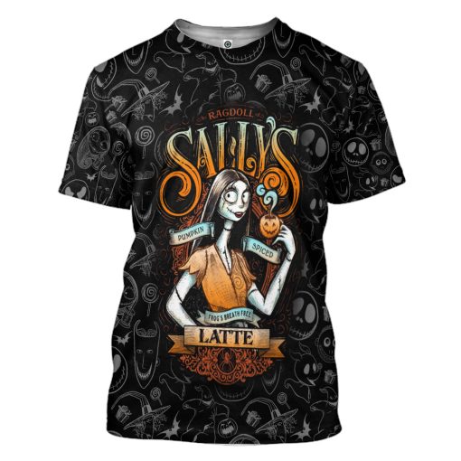 Gearhumans 3D Sallys Ragdoll Pumpkin Spiced Latte Custom Tshirt Hoodie Apparel