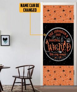 Gearhumans 3D Witch Witchery Wizard Spell Halloween Something Wicked Custom Name Door Stickers