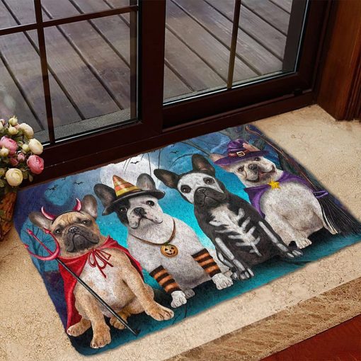 Gearhumans 3D French Bulldog Halloween Custom Doormat - Image 5