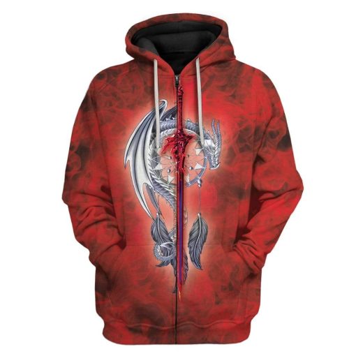 Dragon Dreamcatcher Custom T-Shirts Hoodies Apparel HD-TA0301203 3D Custom Fleece Hoodies Zip Hoodie S