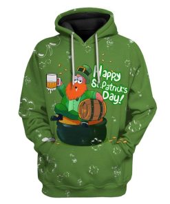 Drinking Beer St Patrick's Day Custom T-Shirts Hoodie Apparel MV-DT0402204 3D Custom Fleece Hoodies Hoodie S 