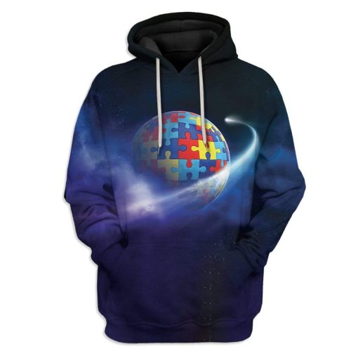 Earth Autism Custom T-Shirts Hoodies Apparel HD-QM0301202 3D Custom Fleece Hoodies Hoodie S