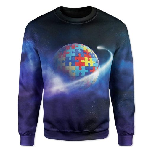 Earth Autism Custom T-Shirts Hoodies Apparel HD-QM0301202 3D Custom Fleece Hoodies Long Sleeve S