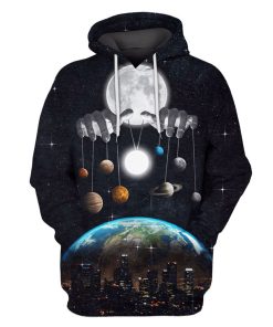 Earth Moon and Planets in solar system Custom T-shirt - Hoodies Apparel HD-GH110369 3D Custom Fleece Hoodies Hoodie S