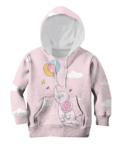 Elephant And Balloons Custom Hoodies T-shirt Apparel HD-PET110277K kid 3D apparel Kid Hoodie S/6-8 