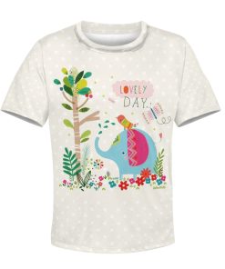 Elephant with a lovely day Kid Custom Hoodies T-shirt Apparel HD-PET110298K kid 3D apparel Kid T-Shirt XS 