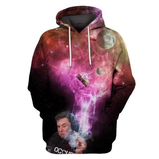 Gearhumans Elon Musk smoking out space roadster 1 Elon Musk smoking out space roadster HD-GH110109 3D Custom Fleece Hoodies Hoodie S