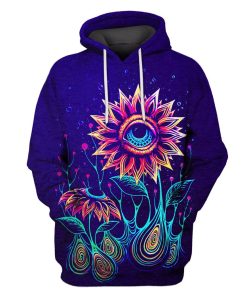 Eye Flower Outerspace Custom T-shirt - Hoodies Apparel CNB110110 3D Custom Fleece Hoodies Hoodie S 