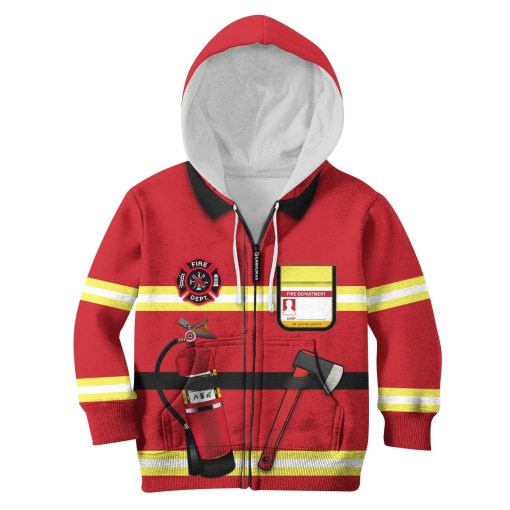 Firefighter Kid Custom Hoodies T-shirt Apparel HD-GH110498K kid 3D apparel Kid Zip Hoodie S/6-8