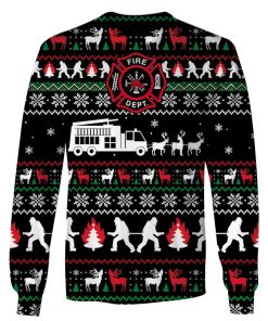 Firefighter Merry Christmas Custom T-shirt - Hoodies Apparel HD-UGL110207 3D Custom Fleece Hoodies Long Sleeve S 