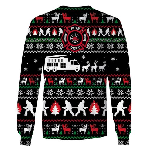 Firefighter Merry Christmas Custom T-shirt - Hoodies Apparel HD-UGL110207 3D Custom Fleece Hoodies Long Sleeve S