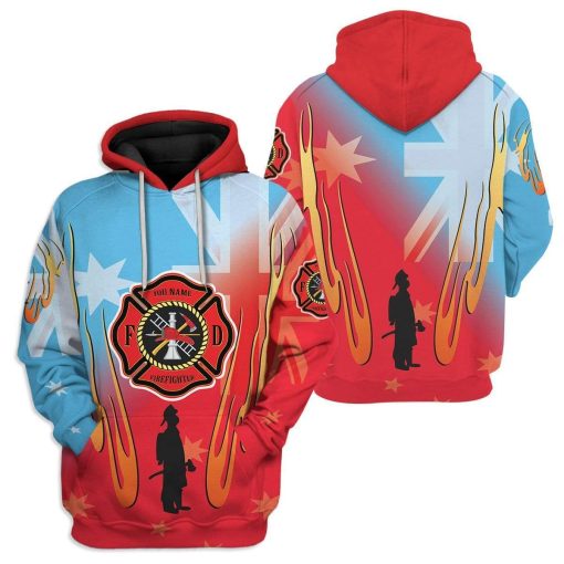 Fireman Custom Name T-Shirts Hoodies Apparel HD-QM0801204 3D Custom Fleece Hoodies