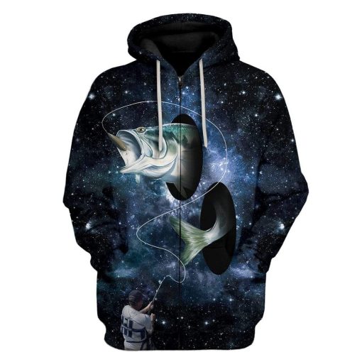 Fishing Galaxy Custom T-Shirts Hoodies Apparel FI-QM2012194 3D Custom Fleece Hoodies Zip Hoodie S