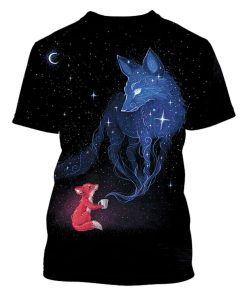Fox in galaxy background Custom T-shirt - Hoodies Apparel HD-GH110461 3D Custom Fleece Hoodies T-Shirt S 